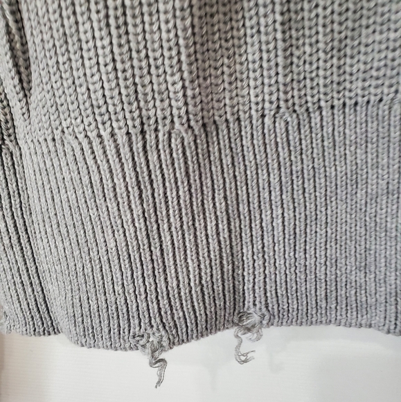 BOBI BLACK Los Angeles NWT Heather Gray Shoulder Cutout Turtleneck Sweater Sz M - Picture 9 of 16